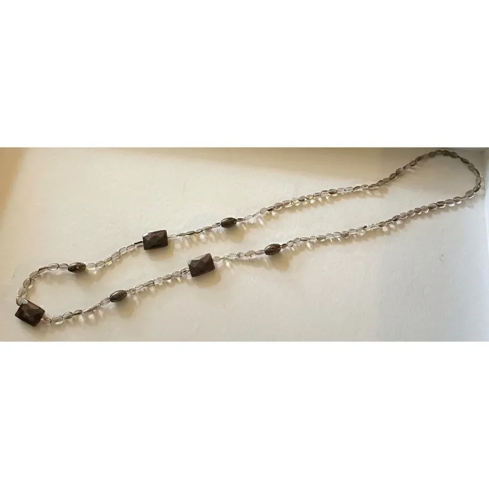 VNT Grounding  Smoky Guartz “ Night” Long Necklace